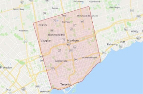 Services Areas map